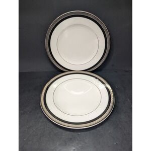 Waterford Colleen Platinum Trim Salad Plates, Set of 2, 8" D, Fine Bone‎ China